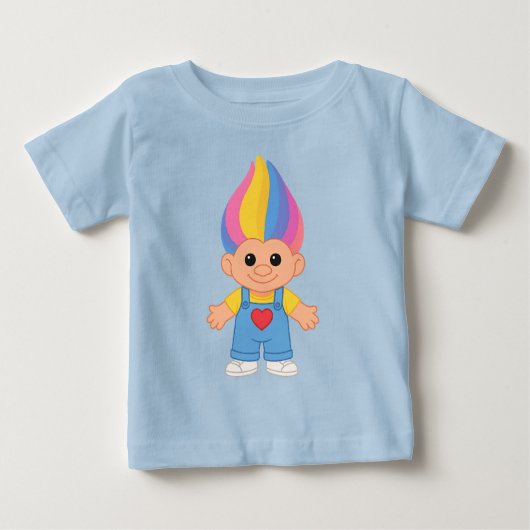 T-shirt Pour Bébé Poupée Troll Arc-en-Ciel Mignonne (Devant)