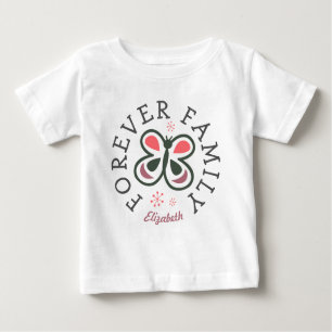 T-shirt Pour Bébé Pour toujours cadeau rose d'adoption de papillon