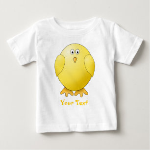 T-shirt Pour Bébé Poussin mignon. Petit oiseau jaune. Texte fait sur