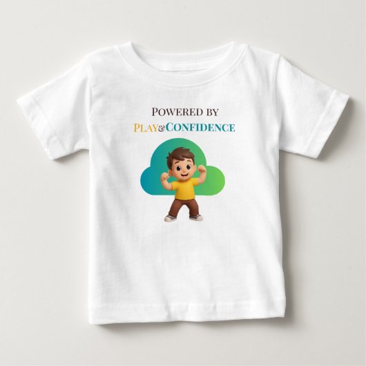T-shirt Pour Bébé Powered by Play and Confidence (Devant)