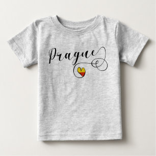 T-shirt Pour Bébé Prague Heart, République tchèque