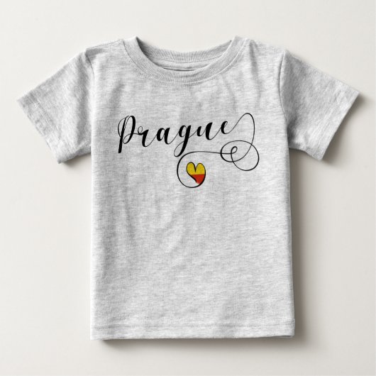 T-shirt Pour Bébé Prague Heart, République tchèque (Devant)