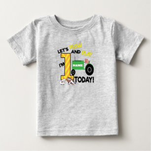 T-shirt Pour Bébé Premier 1er anniversaire - Fête du tracteur sur l