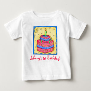 T-shirt Pour Bébé Premier (1er) Tee - shirt de gâteau d'anniversaire