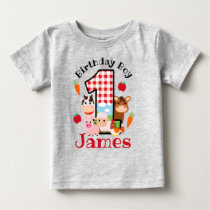 T-shirt Pour Bébé Premier anniversaire d'animal de ferme   Anniversa