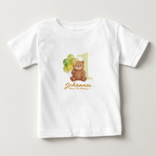 T-shirt Pour Bébé Premier anniversaire de Beary (Devant)