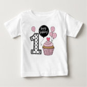 T-shirt Pour Bébé Premier anniversaire de bébé fille (Devant)