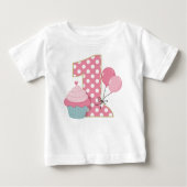 T-shirt Pour Bébé Premier anniversaire de Cupcake (Devant)