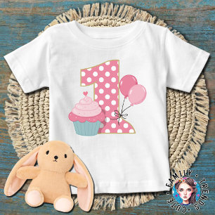 T-shirt Pour Bébé Premier anniversaire de Cupcake