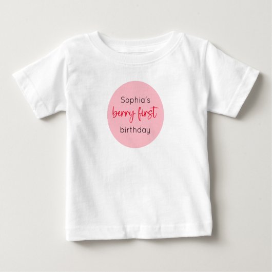 T-shirt Pour Bébé Premier anniversaire de fraise Berry premier (Devant)