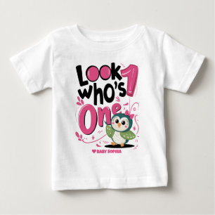 T-shirt Pour Bébé Premier anniversaire de la chouette heureuse