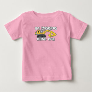 T-shirt Pour Bébé Premier anniversaire de l'enfant Je creuse Etre un