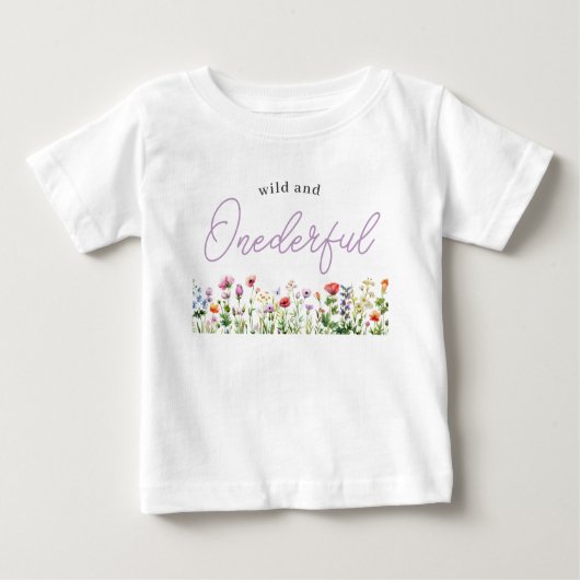 T-shirt Pour Bébé Premier Anniversaire d'Onederful Wildflower (Devant)