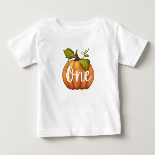 T-shirt Pour Bébé Premier anniversaire du citrouille (Devant)
