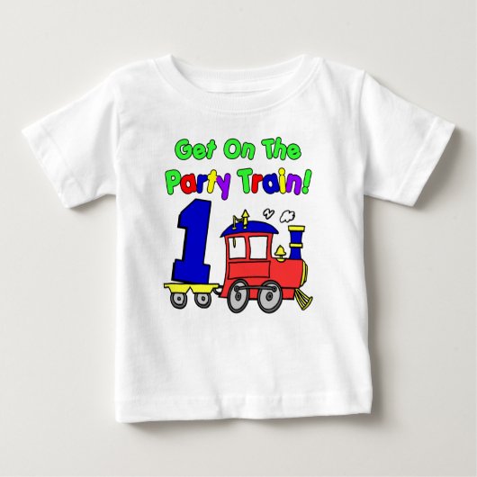 T-shirt Pour Bébé Premier anniversaire du train de fête (Devant)