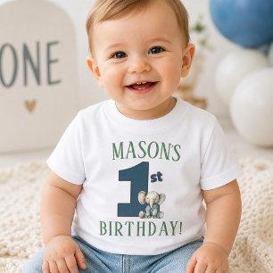 T-shirt Pour Bébé Premier Anniversaire Éléphant