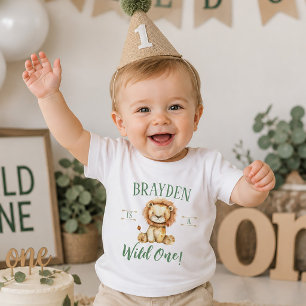 T-shirt Pour Bébé Premier Anniversaire Fauve Lion