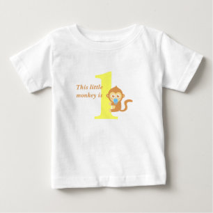 T-shirt Pour Bébé Premier anniversaire, Little Monkey a un an