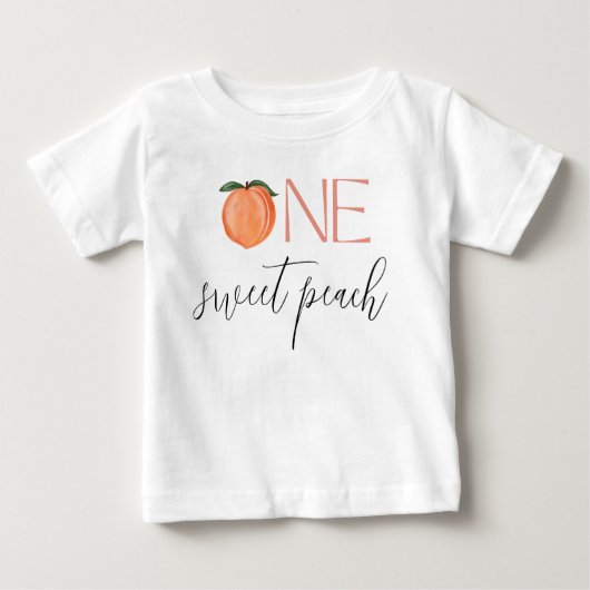 T-shirt Pour Bébé Premier Anniversaire One Sweet Peach (Devant)