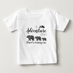 T-shirt Pour Bébé Premier anniversaire personnalisé Ours rustiques e