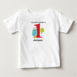 T-shirt Pour Bébé Premier Anniversaire Petit Monstre Bleu