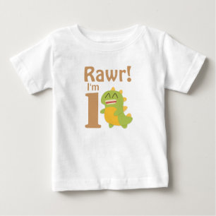 T-shirt Pour Bébé Premier anniversaire, Rawr! J'ai 1 an, Dino mignon