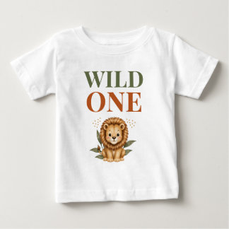 T-shirt Pour Bébé Premier Anniversaire Safari Wild One