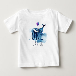 T-shirt Pour Bébé Premier anniversaire sous la mer Nom personnalisé