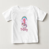 T-shirt Pour Bébé Premier Anniversaire Unicorn Thème Chemise (Devant)