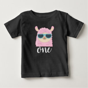T-shirt Pour Bébé Premier anniversaire visage de lama mignon 1er ann