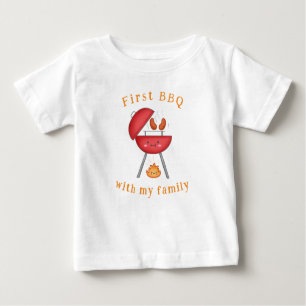 T-shirt Pour Bébé Premier barbecue Famille Enfants Amusants Vacances