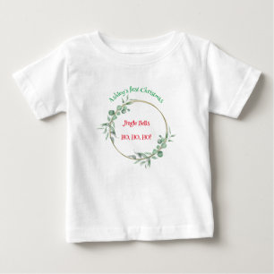 T-shirt Pour Bébé Premier chapeau de Noël. Texte personnalisable