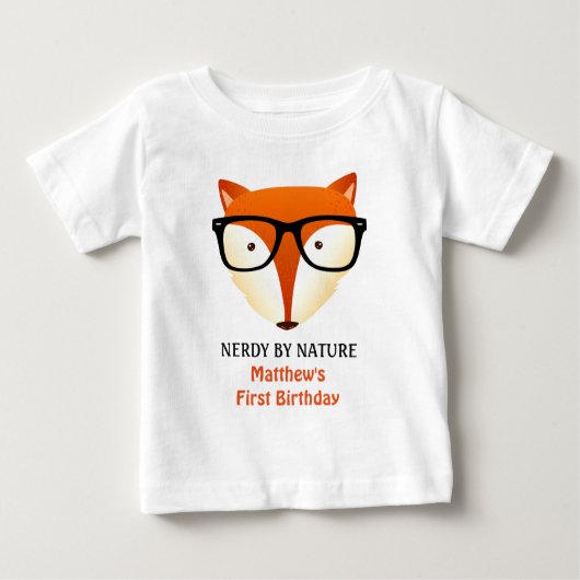 T-shirt Pour Bébé Premier Fox de ballot d'anniversaire de bébé (Devant)