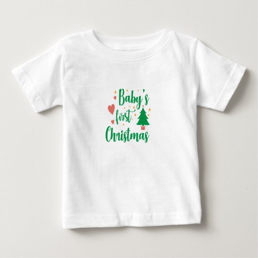 T-shirt Pour Bébé Premier Noël de bébé (Devant)