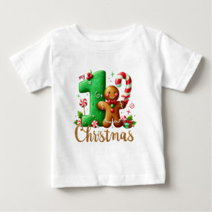 T-shirt Pour Bébé Premier Noël de bébé festif