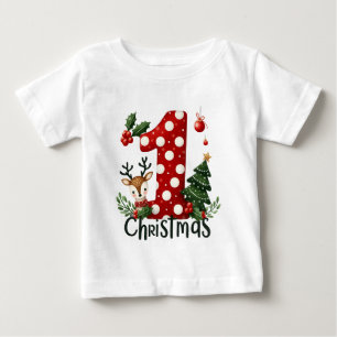 T-shirt Pour Bébé Premier Noël de bébé festif