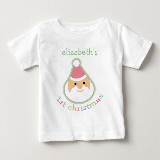 T-shirt Pour Bébé Premier Noël de bébé personnalisé (Devant)