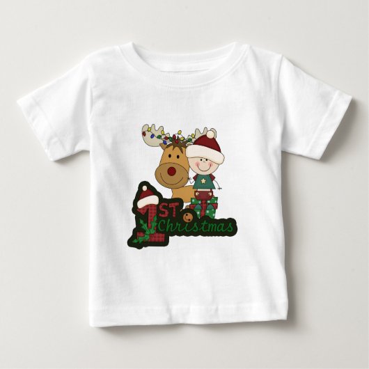 T-shirt Pour Bébé Premier Noël du bébé (Devant)