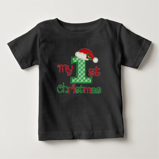 T-shirt Pour Bébé Premier Noël du bébé - nom customisé - (Devant)