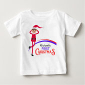 T-shirt Pour Bébé Premier Noël personnalisé (Devant)