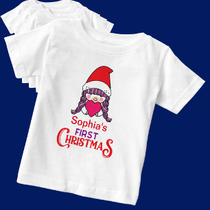 T-shirt Pour Bébé Premier Noël personnalisé