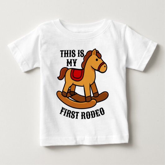 T-shirt Pour Bébé Premier Rodéo Un Anniversaire Drôle (Devant)