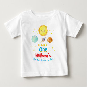 T-shirt Pour Bébé Premier Tour Autour Du Soleil 1er Anniversaire