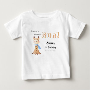 T-shirt Pour Bébé Premier tour autour du soleil Girafe 1er anniversa