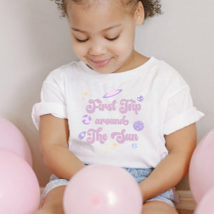 T-shirt Pour Bébé Premier Voyage Autour De L'Espace Soleil 1Er Anniv