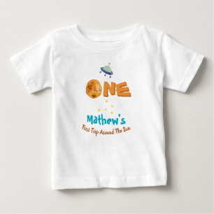 T-shirt Pour Bébé Premier Voyage Autour Du Soleil 1Er Anniversaire