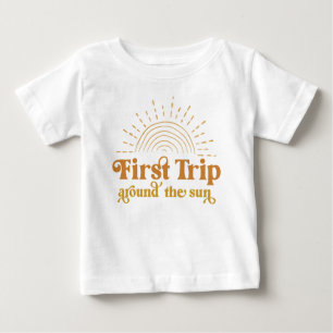 T-shirt Pour Bébé Premier Voyage Autour Du Soleil Premier Anniversai