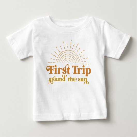 T-shirt Pour Bébé Premier Voyage Autour Du Soleil Premier Anniversai (Devant)
