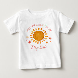 T-shirt Pour Bébé Premier Voyage Autour Du Soleil - Soleil 1Er Anniv