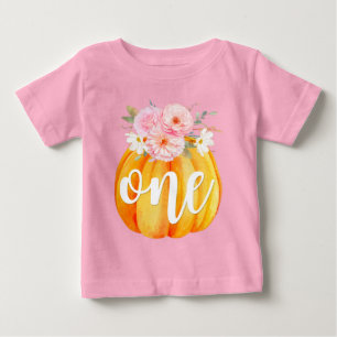 T-shirt Pour Bébé Première année de naissance de bébé fille citrouil